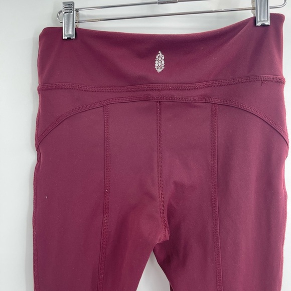 Free people movement active wear workout kali crop leggings wine red size small - Picture 11 of 13